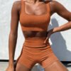 Yoga Clothes Low Cut Hip Lift Shorts Fitness Running Yoga Tops - Image 3