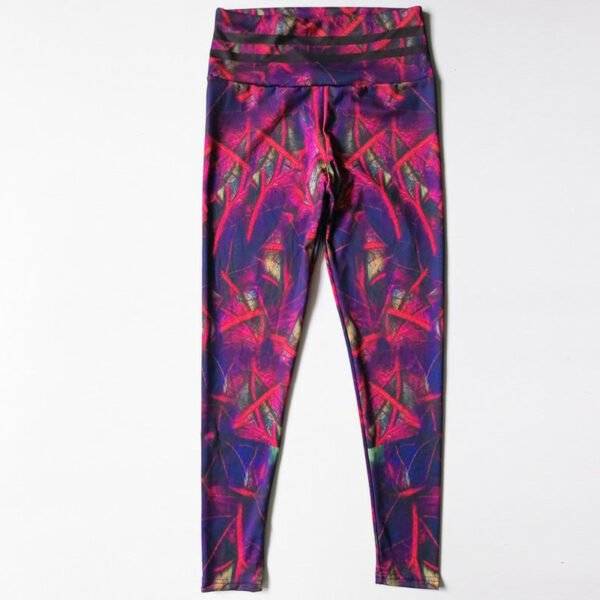 Leaf print fitness yoga pants - Image 3
