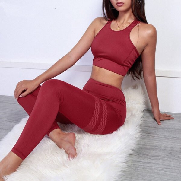 Women sport Suit Gym Yoga Sets 2 Pieces Women Sportwear Yoga Set Fitness Sportwear Workout Set Fitness Yoga Wear - Image 2