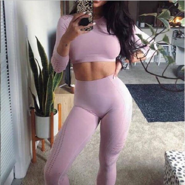 Long Sleeve Yogasets Long Sleeve Sports Yoga Tops Fitness - Image 4