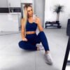 Printed Yoga Fitness Trousers Set - Image 4