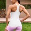 Ribbed Workout Tank Tops with Built in Bra - Image 3