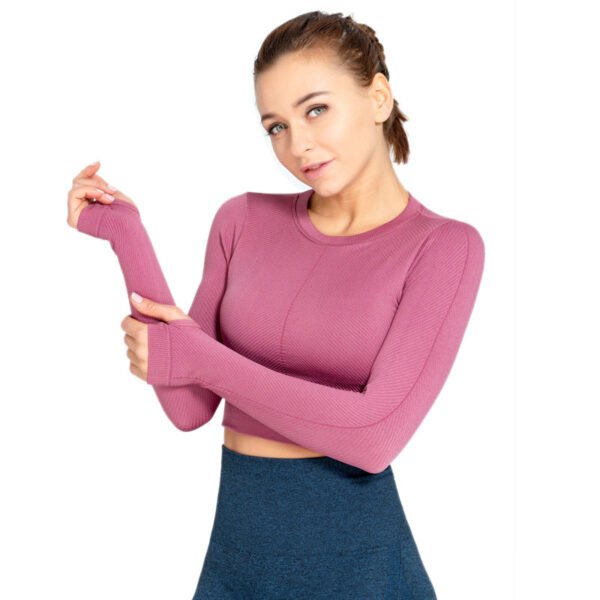 Women's sports yoga tops long sleeves - Image 2