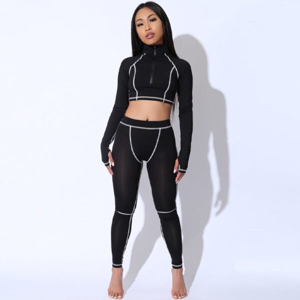 Long Sleeve Yoga Fitness Fashion Set - Image 6