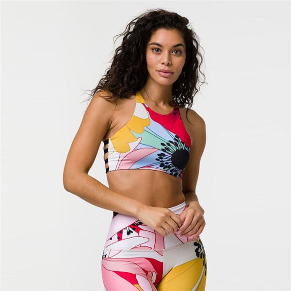 Printed backless yoga fitness set - Image 2