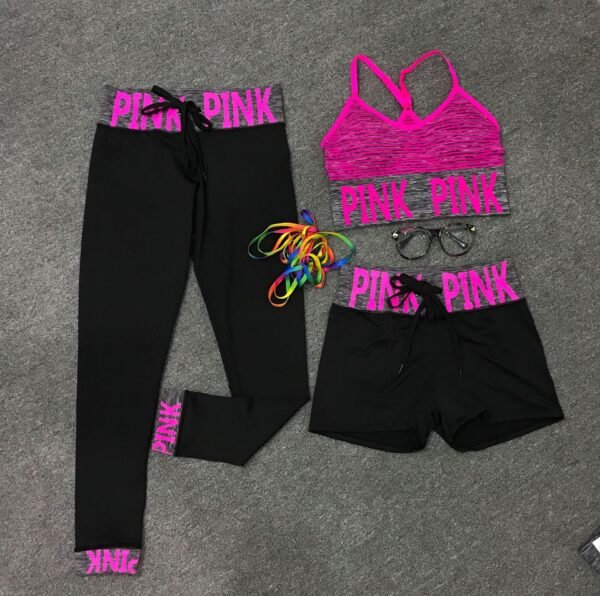 English Alphabet Yoga Clothes Three-piece Suit Women - Image 8