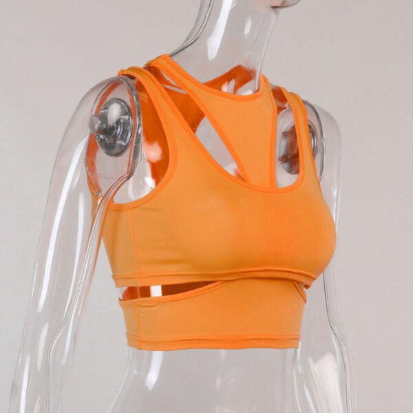 Tops Sexy Sleeveless Hollow Positive And Negative Sports Undershirt Yoga Tops - Image 4
