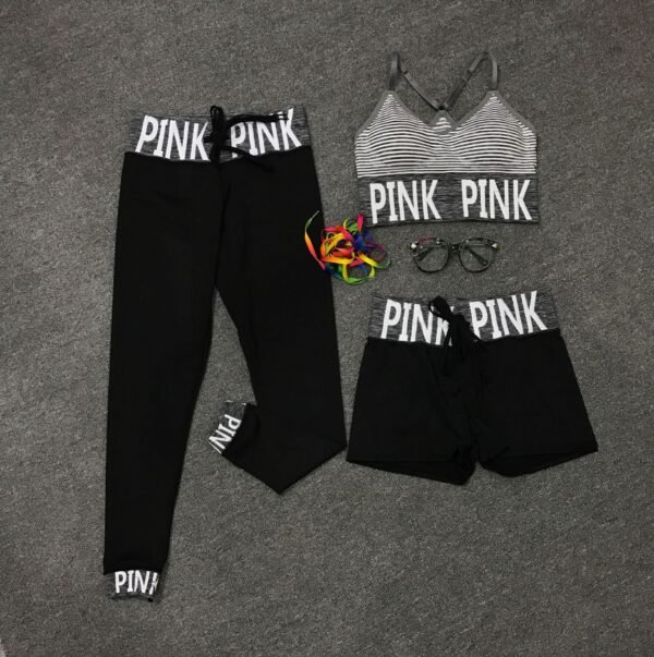 English Alphabet Yoga Clothes Three-piece Suit Women - Image 9