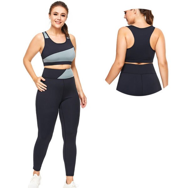 Summer Plus Size Women's Stitching Sports Fitness Yoga Clothes - Image 4