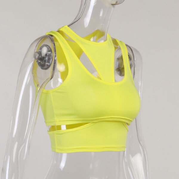 Tops Sexy Sleeveless Hollow Positive And Negative Sports Undershirt Yoga Tops - Image 3