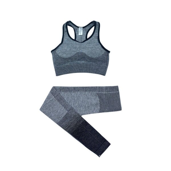 Seamless Knitted Yoga Suit Women's Lulu Yoga Fitness Sports Bra Vest High Waist Yoga Pants - Image 10