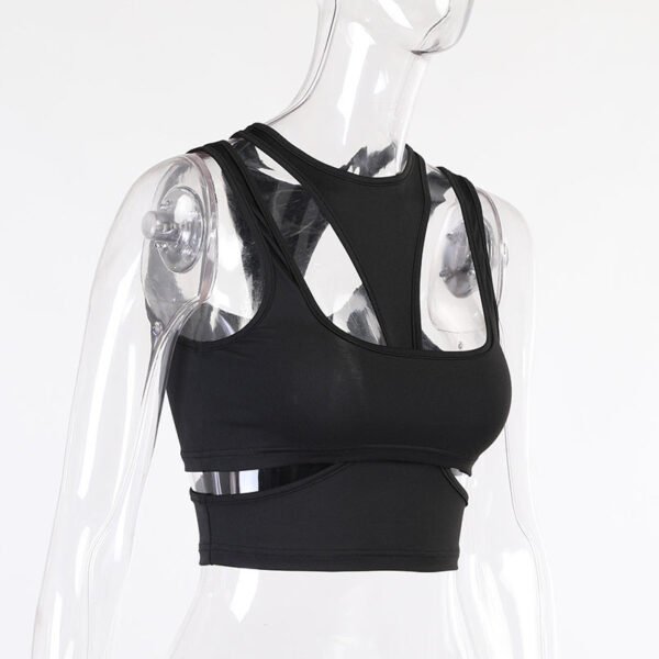 Tops Sexy Sleeveless Hollow Positive And Negative Sports Undershirt Yoga Tops - Image 5